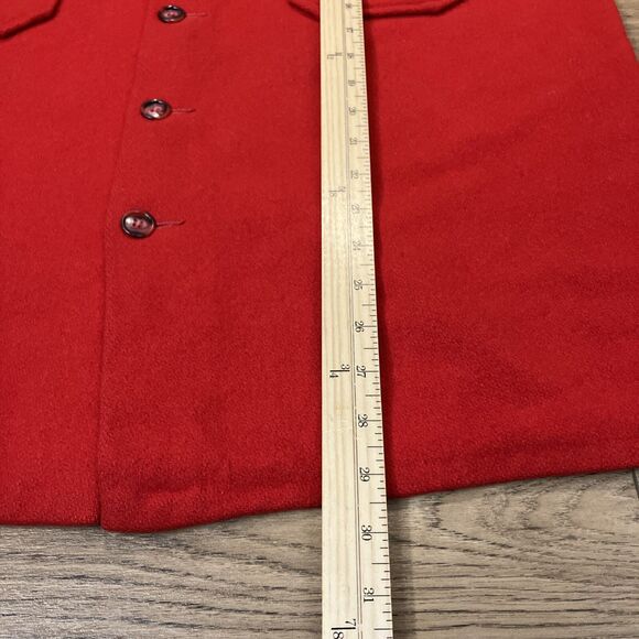 Men's XL Merrill Woolen Mills 100% Wool Shirt Cruiser Vintage Red Shacket Jacket - Picture 2 of 8